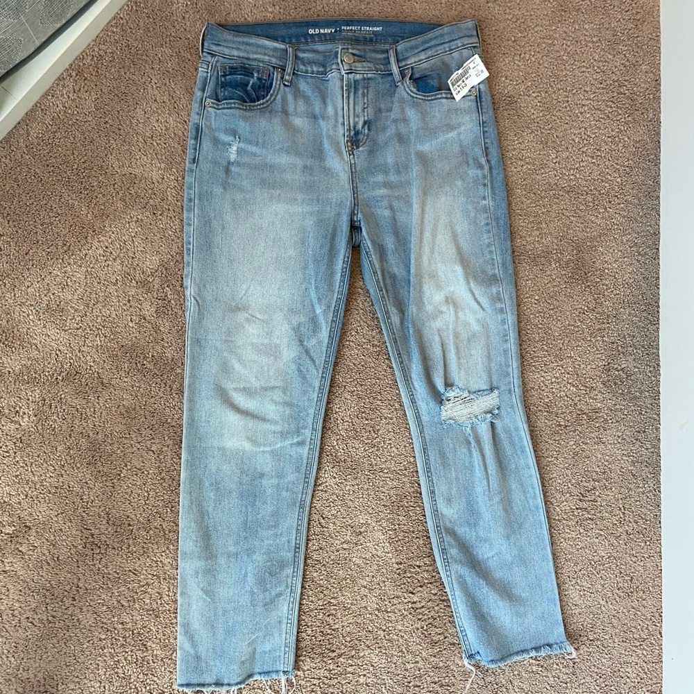 light wash ripped mom jeans